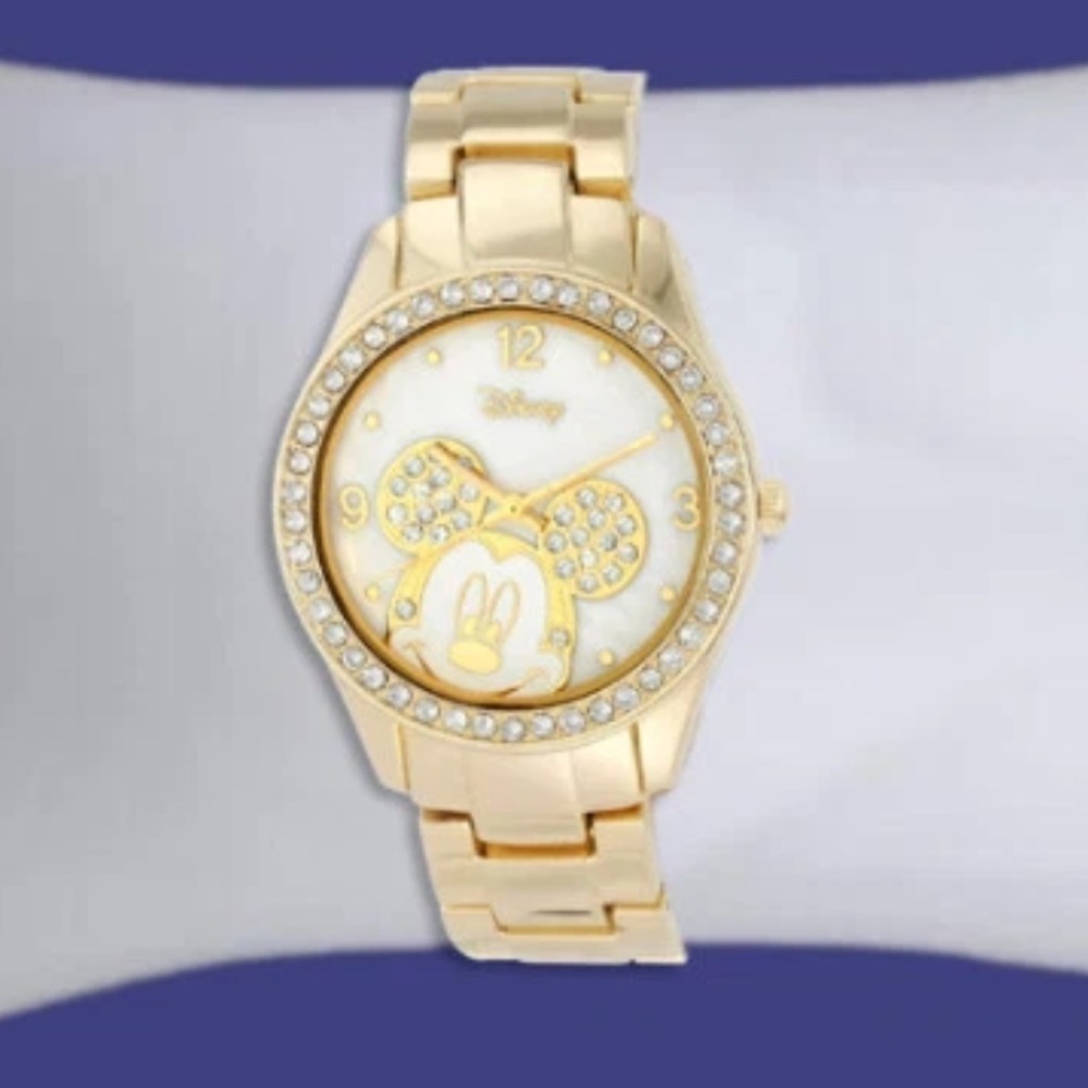 Disney Mickey Mouse Gold Crystal Watch | New in Box - Picture 2 of 10